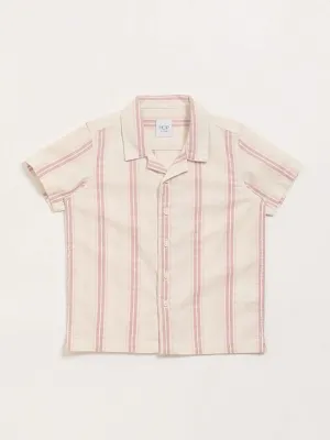 HOP Kids Dusty Pink Textured Short-Sleeved Shirt