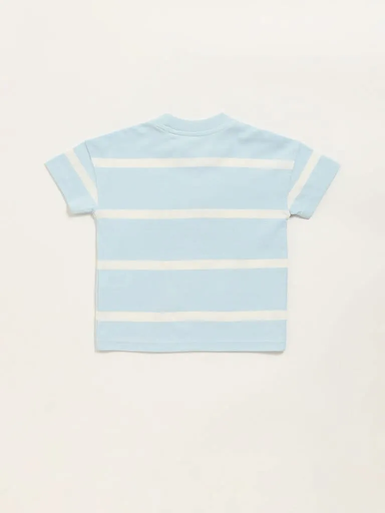 HOP Kids Light Blue Ice-Cream Design T-Shirt