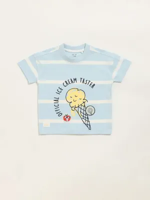 HOP Kids Light Blue Ice-Cream Design T-Shirt