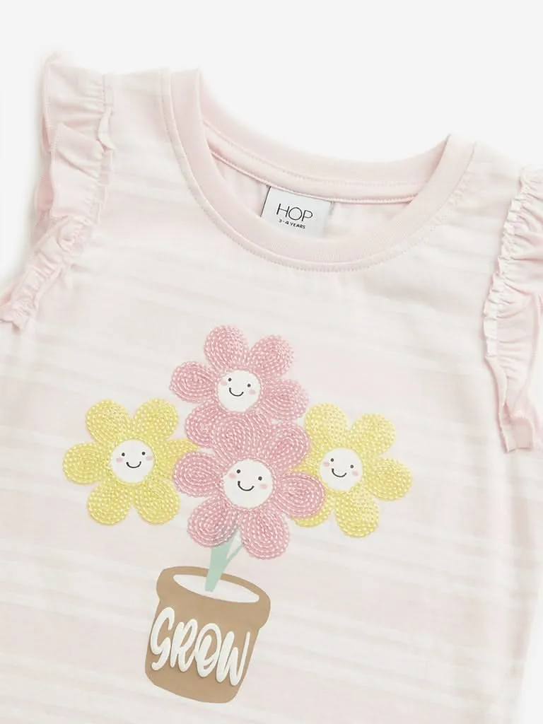 HOP Kids Light Pink Floral Top