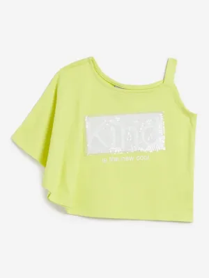 HOP Kids Lime Sequinned Sheryl Top