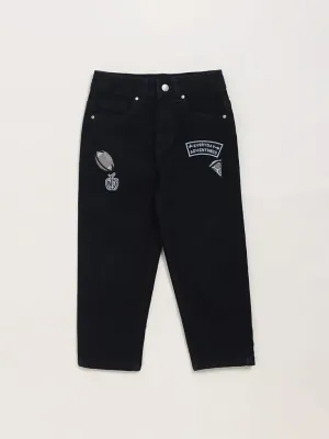 HOP Kids Navy Embroidered Jeans