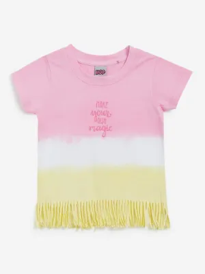 HOP Kids Pink Dip-Dye Printed Frida T-Shirt