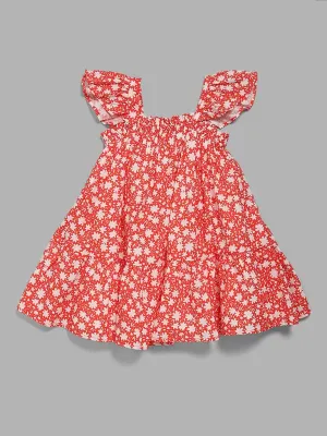 HOP Kids Red Ditsy Floral Dress