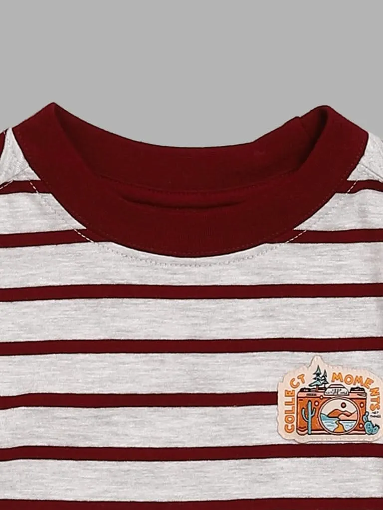 HOP Kids Red Striped T-Shirt