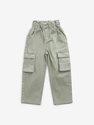 HOP Kids Sage Mid-Rise Paperbag Waist Trousers