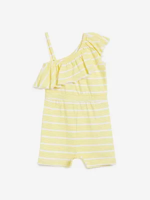 HOP Kids Yellow Striped Sangria Jumpsuit