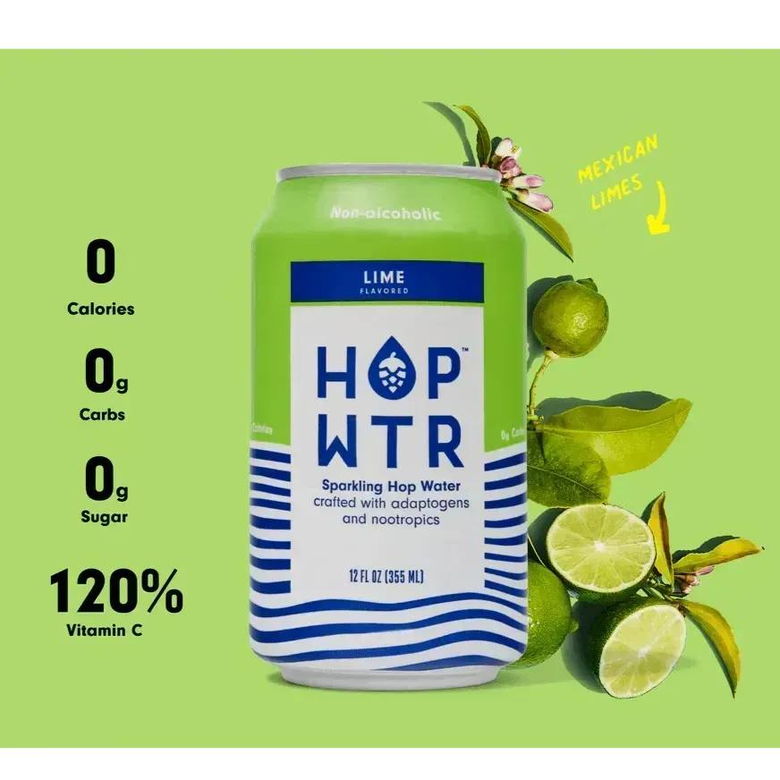 HOP WTR Non-Alcoholic Sparkling Lime