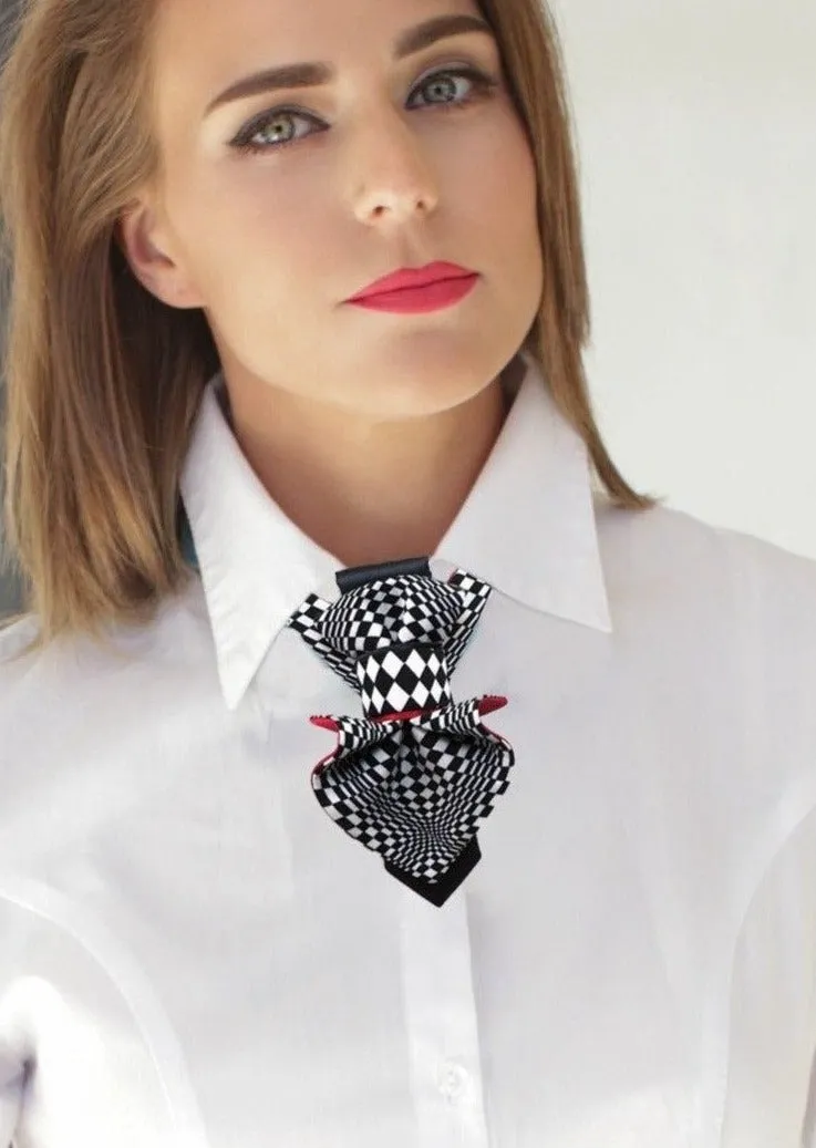 HOPPER TIE "CHESS JABOT" FOR LADIES