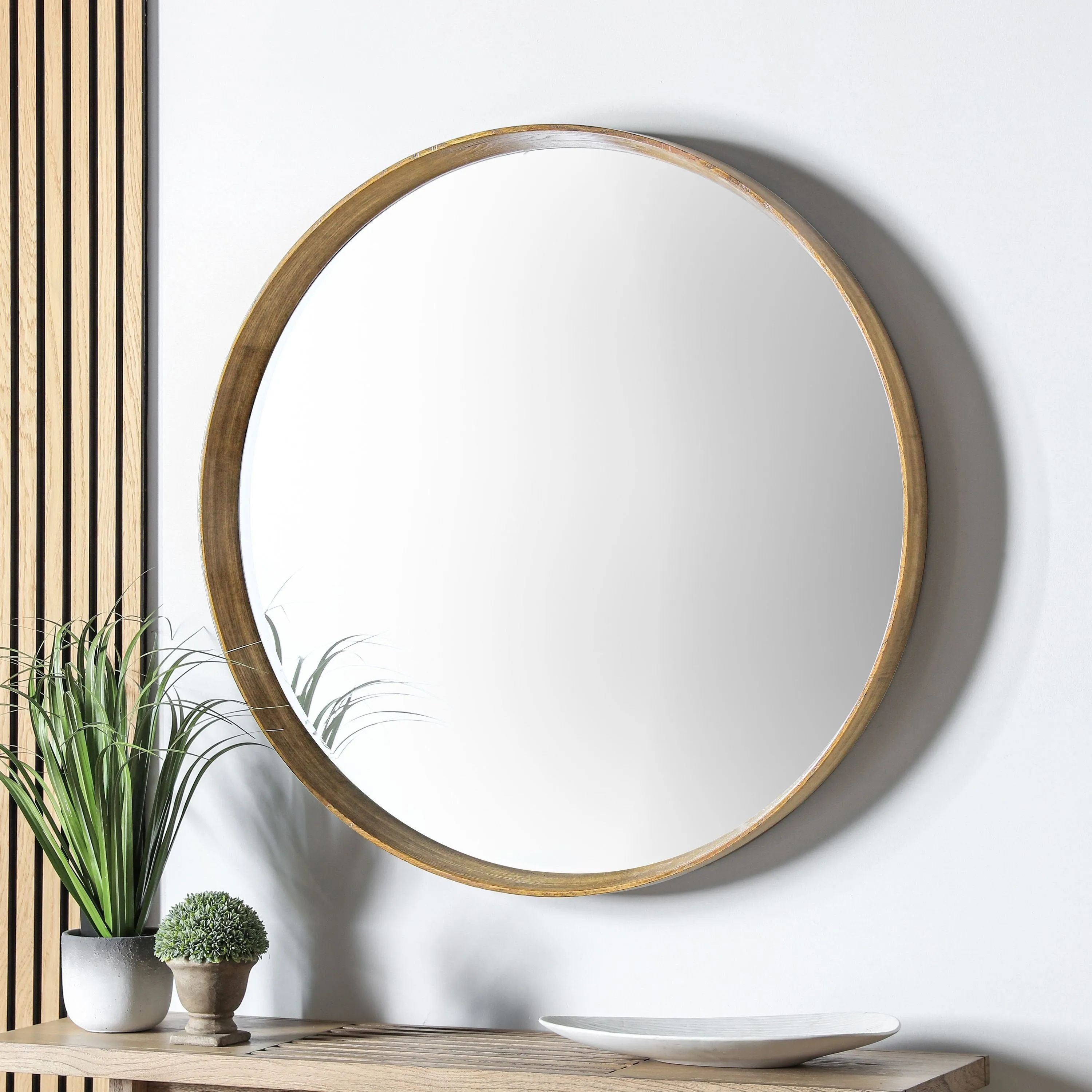 Horizon Round Mirror – Oak – Large