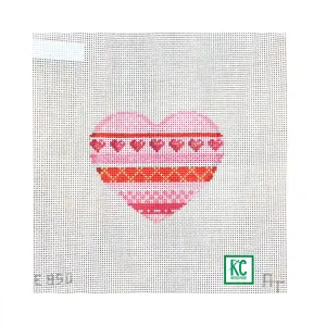 Horizontal Patterns Heart Canvas