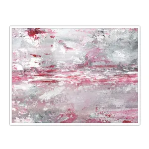 Horizontal pink & white abstract wall art print