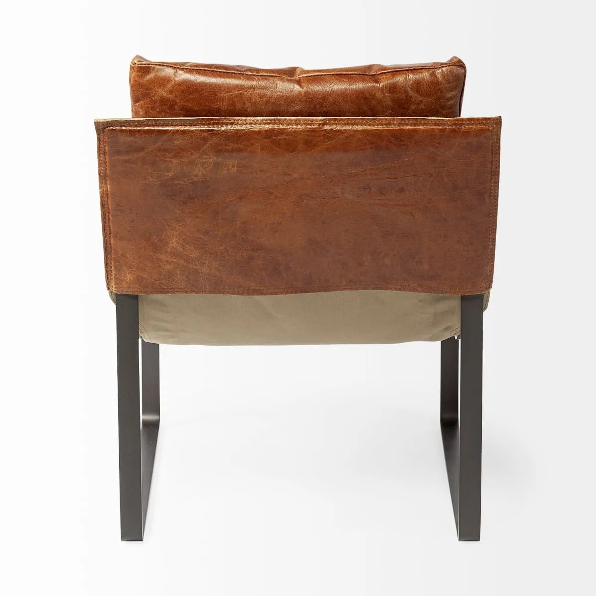 Hornet Accent Chair Brown Leather | Black Metal