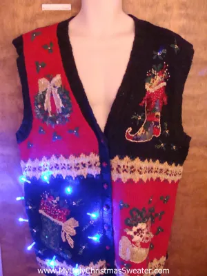 Horrible Pointy Stockings Light Up Ugly Christmas Jumper