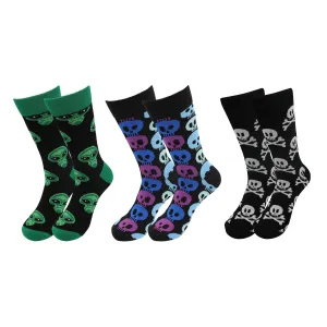 Horror Socks - Skull, Alien , Cotton Crew Happy Socks