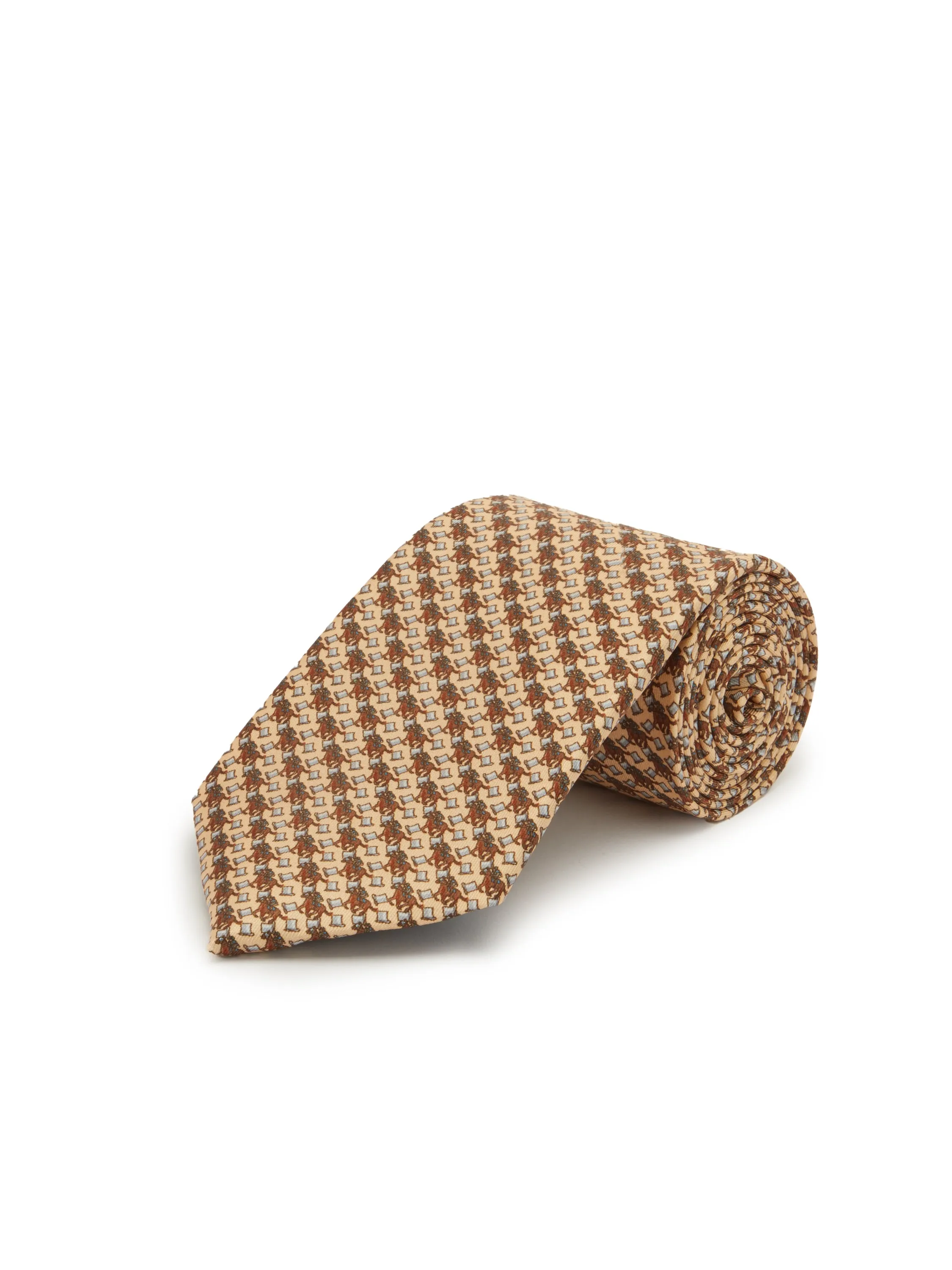 Horse & Top Hat Tie - Yellow and Brown