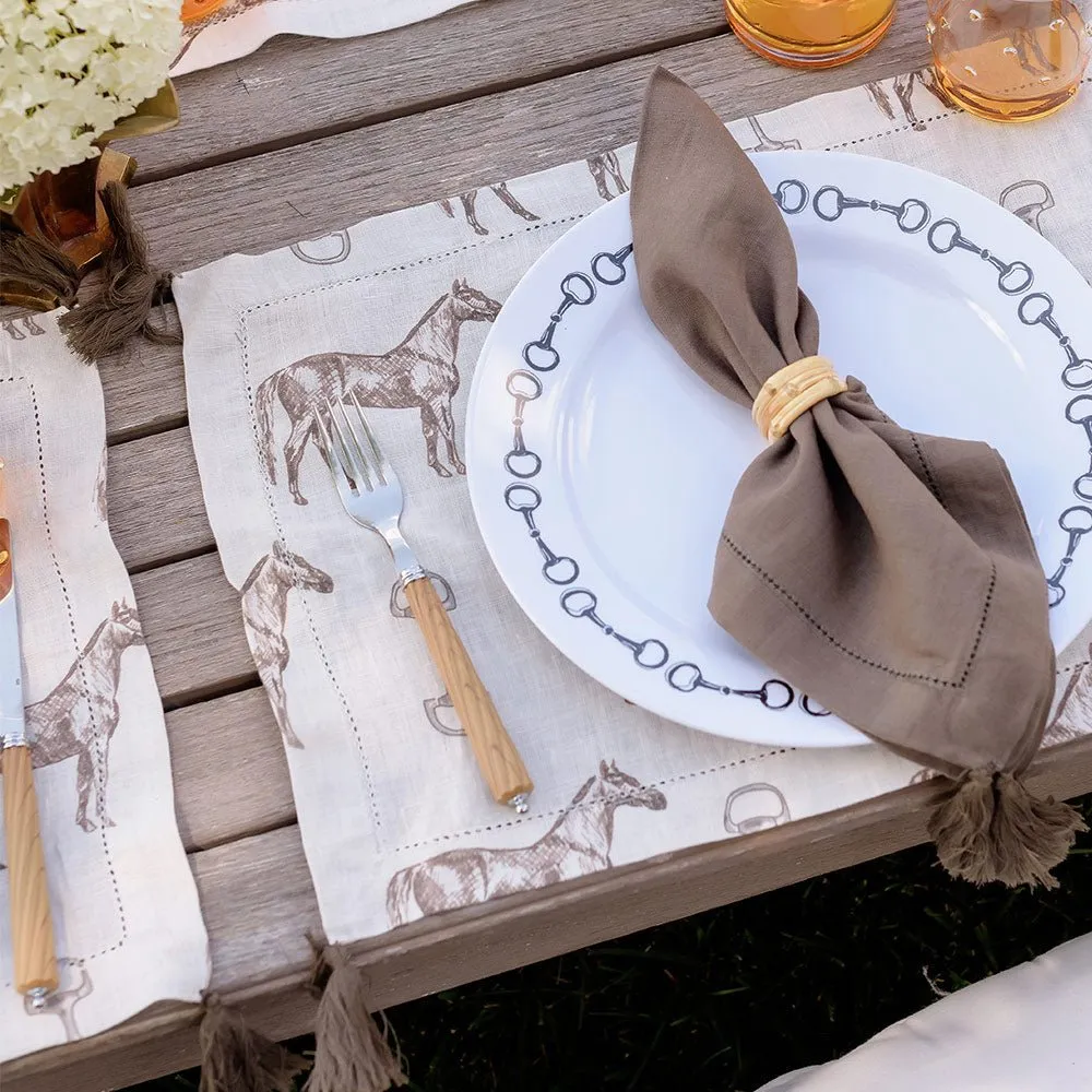 Horse and Snaffle Linen Placemat | Set of 4