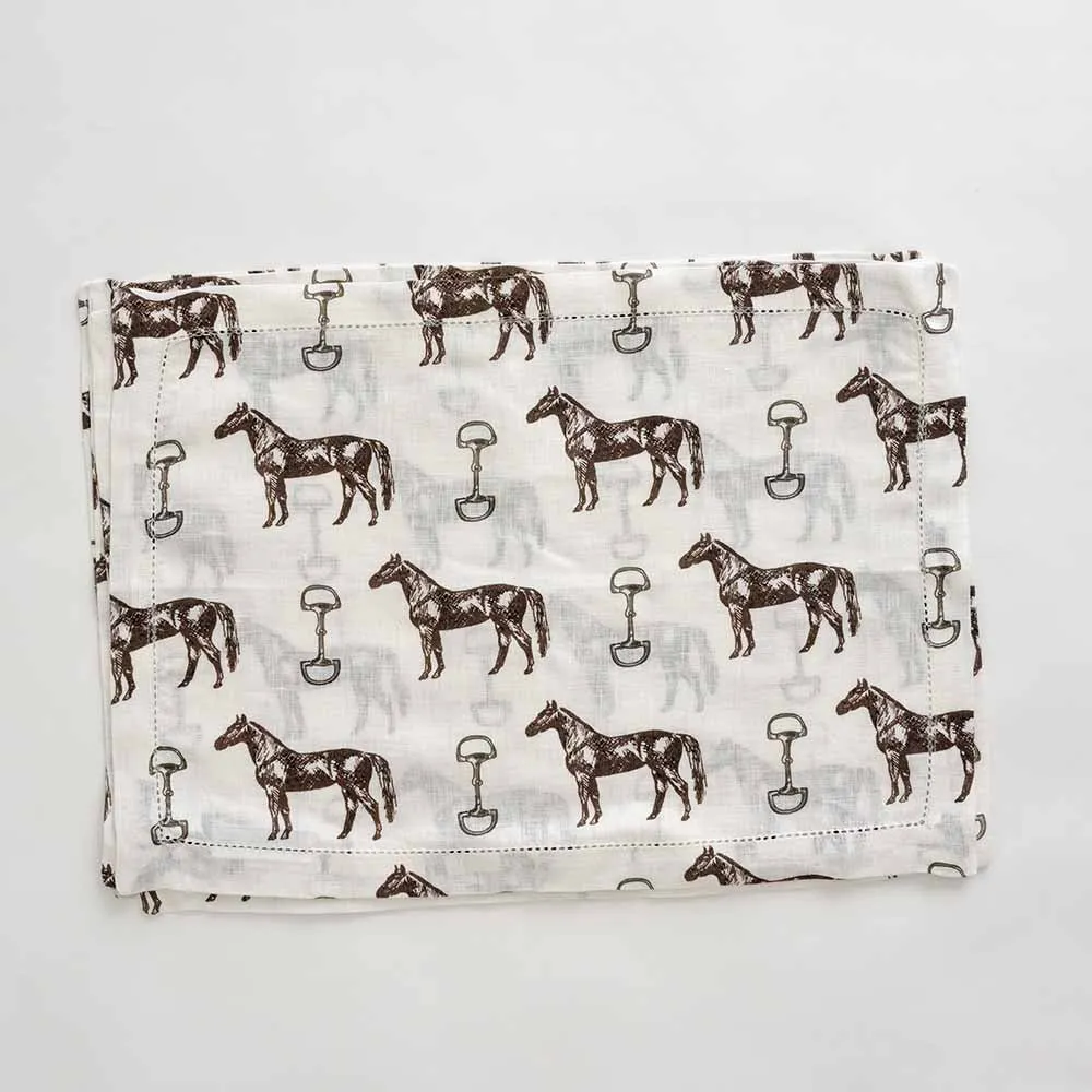 Horse and Snaffle Linen Placemat | Set of 4