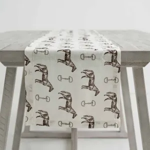 Horse and Snaffle Linen Table Runner