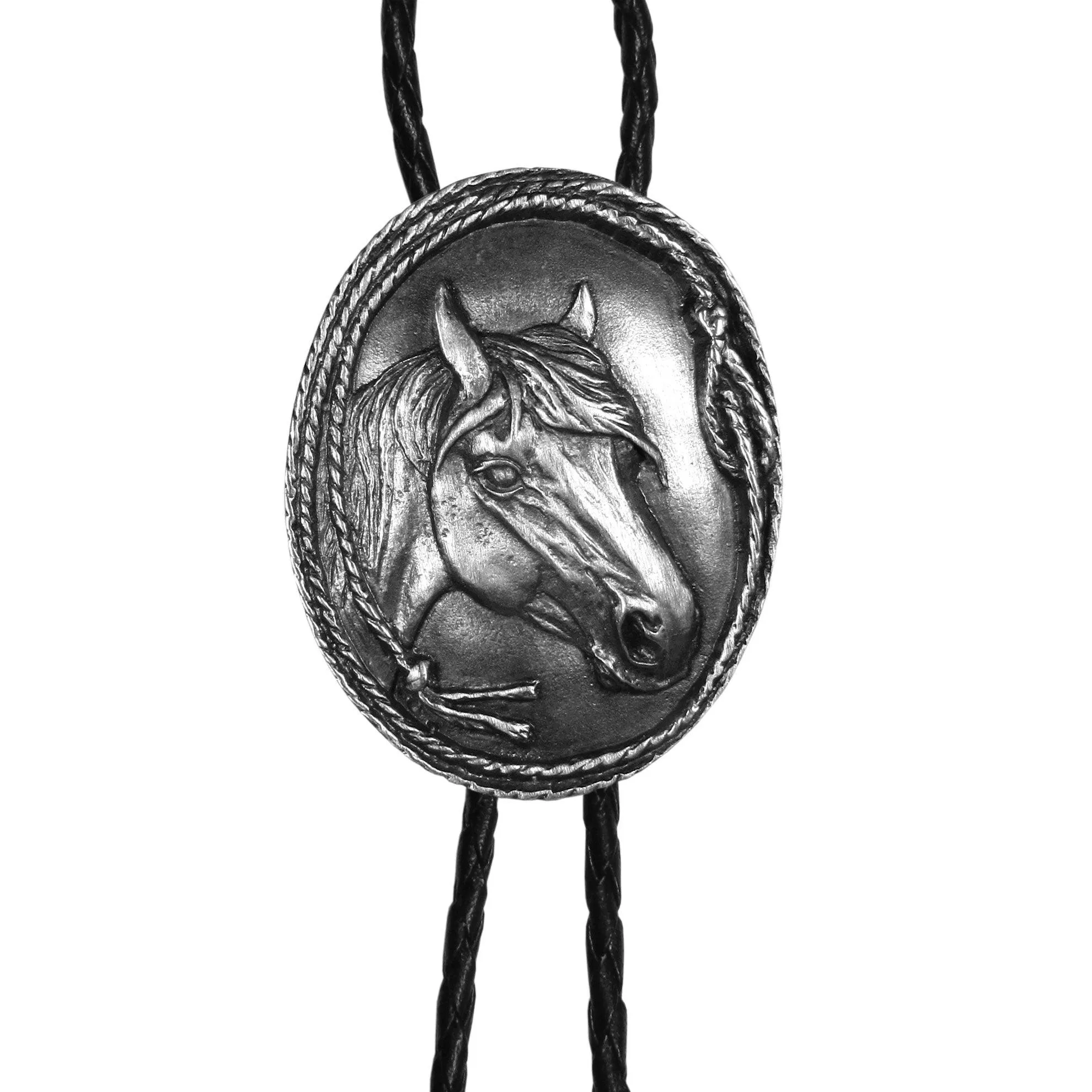 Horse head Antiqued Bolo Tie