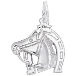 Horse Head with Horseshoe Charm