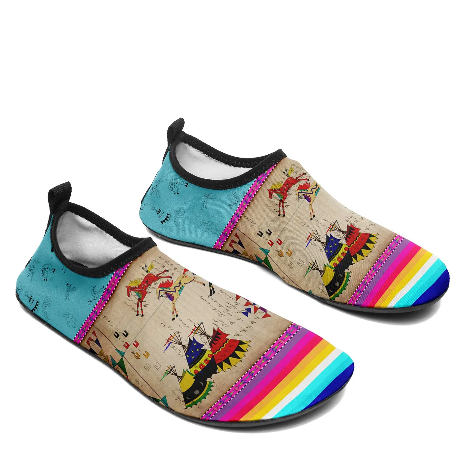 Horses Running Sky Kid's Sockamoccs Slip On Shoes