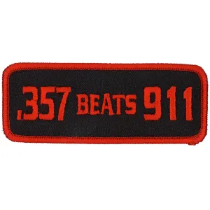 Hot Leathers PPL9177 357 Beats 911 4" x 2" Patch