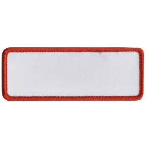 Hot Leathers PPP1006 Blank White with Red Trim 4" x 1.5" Patch