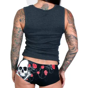 Hot Leathers PTB7007 Red Roses Boy Shorts