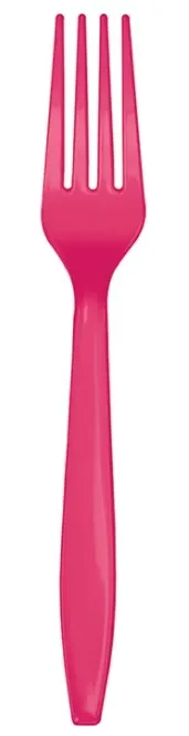 Hot Magenta Plastic Forks 7.5" | 24ct