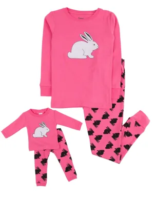 Hot Pink Bunny Rabbit Cotton Pajamas