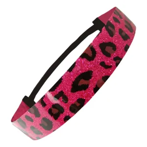 Hot Pink Cheetah Glitter Headband