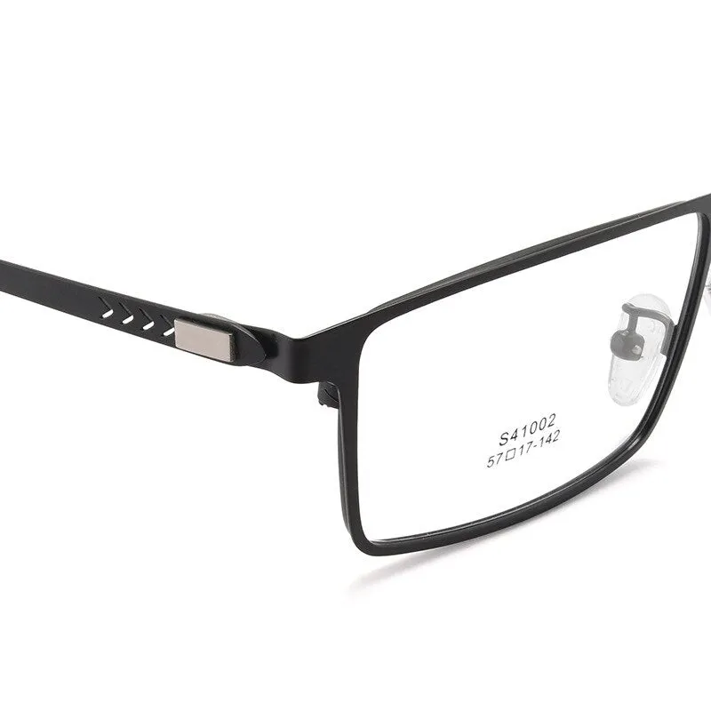 Hotochki Men's Full Rim Square Alloy Frame Eyeglasses 41002