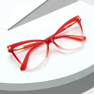 Hotony Women's Full Rim Cat Eye TR 90 Frame Eyeglasses 2077