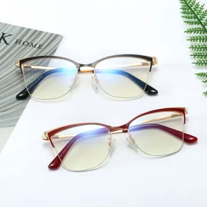 Hotony Women's Full Rim Cat Eye TR 90 Resin Alloy Frame Eyeglasses 95661