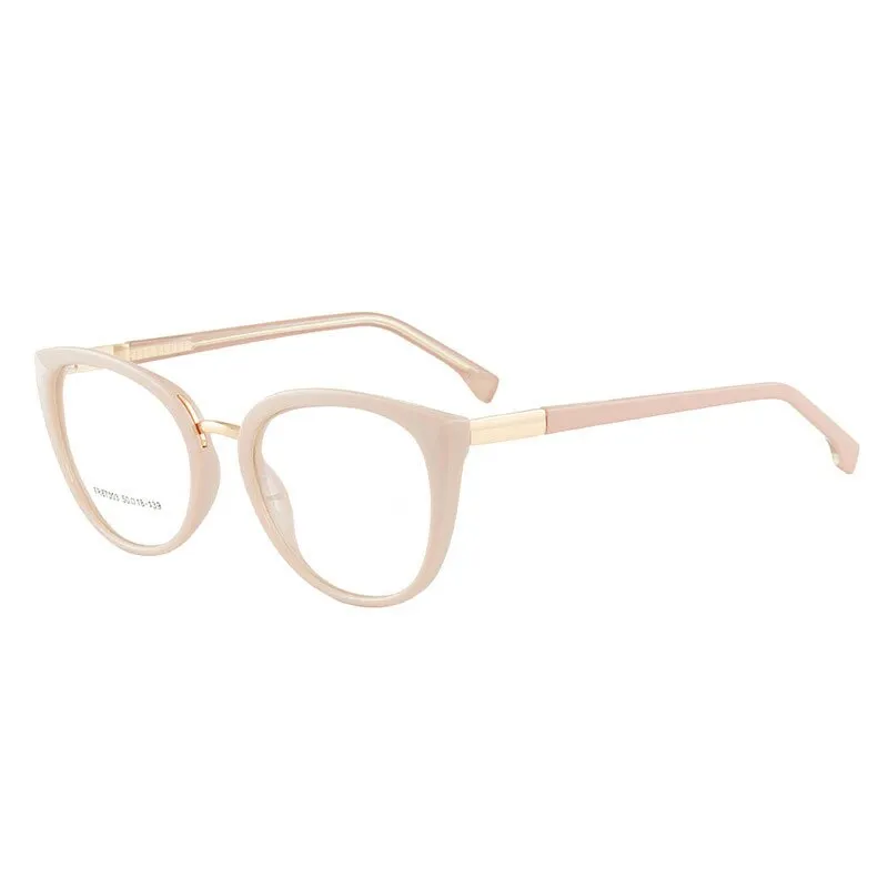 Hotony Women's Full Rim Round Cat Eye Acetate Eyeglasses 7003