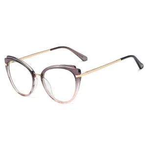 Hotony Women's Full Rim Round Cat Eye Acetate Eyeglasses 95284