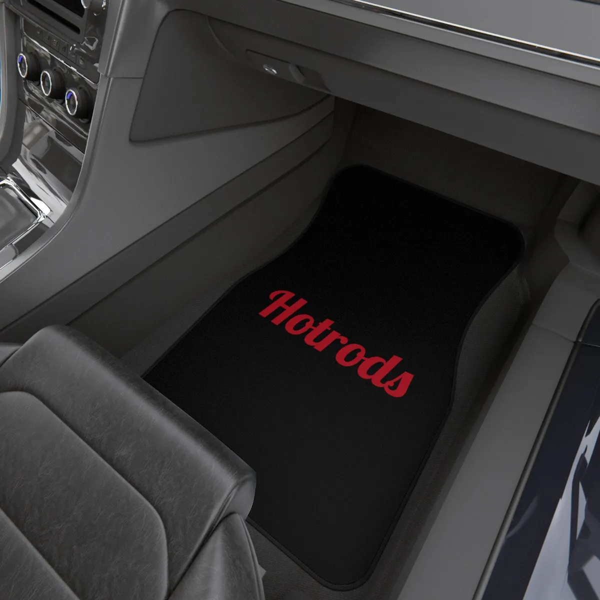 Hotrods Car Mats (Set of 4) - Black w/Red print