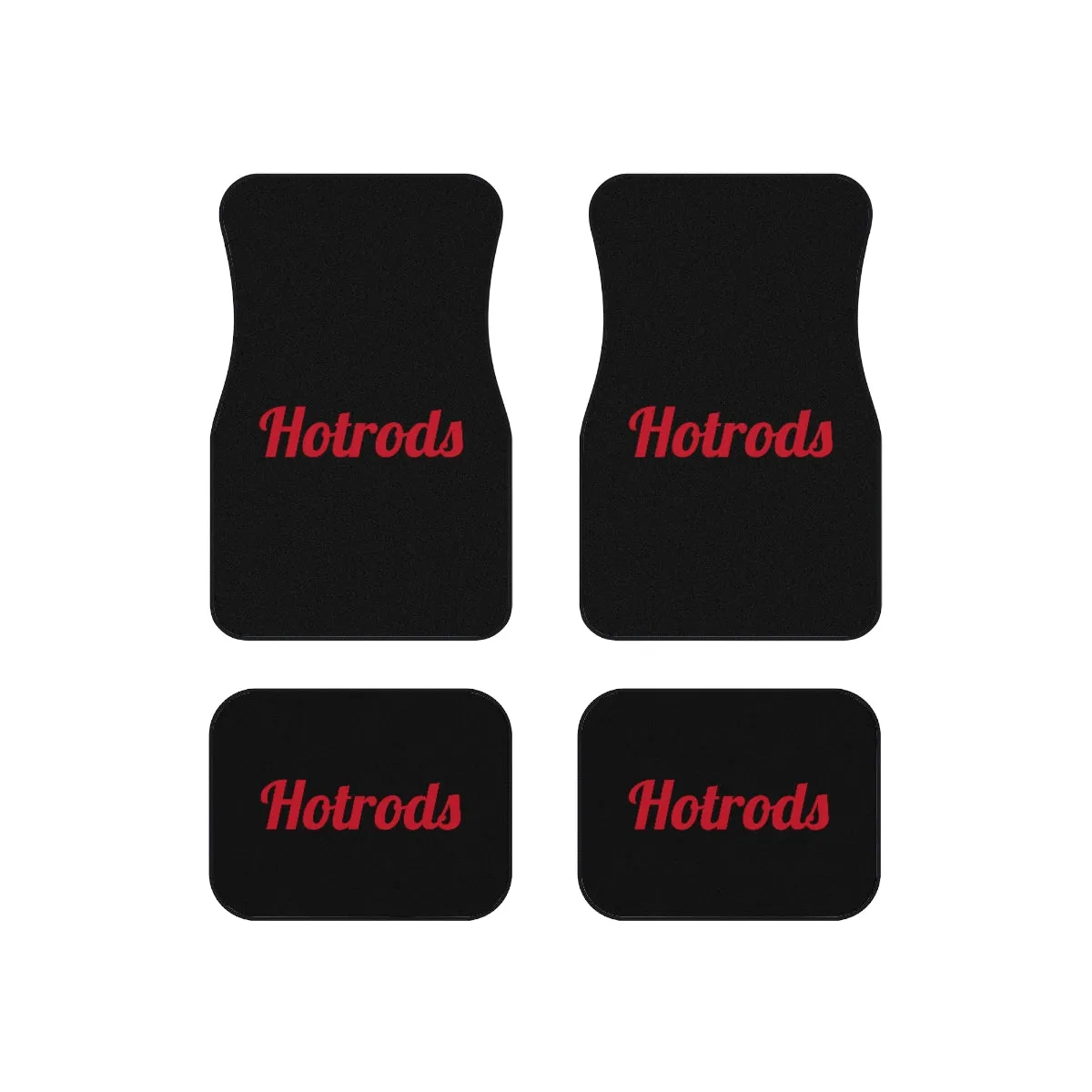 Hotrods Car Mats (Set of 4) - Black w/Red print