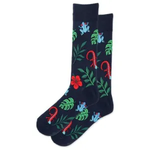 HOTSOX Men's Frog Lizard Leaf Crew Sock