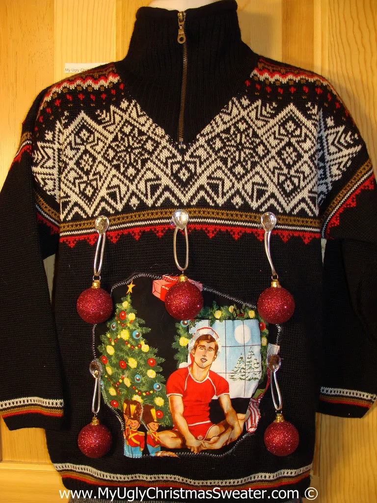 Hottie Guy Tacky Ugly Christmas Sweater  3D Ornaments (b65)