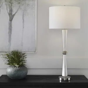 Hourglass White Table Lamp