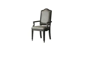 House - Beatrice Chair (Set of 2) - Two Tone Gray Fabric & Charcoal Finish