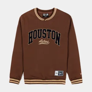 Houston Astros Letterman Mens Crew (Brown)