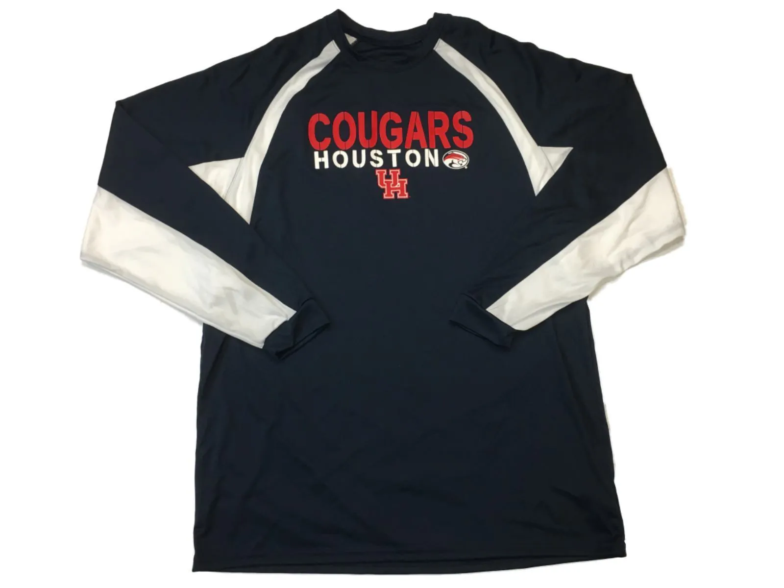 Houston Cougars Badger Sport Navy LS Crew Neck Performance T-Shirt (L)