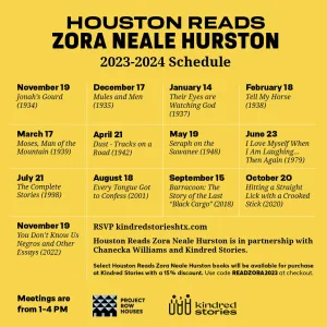 Houston Reads Zora Neale Hurston by Project Row Houses, Chanecka, & Kindred Stories