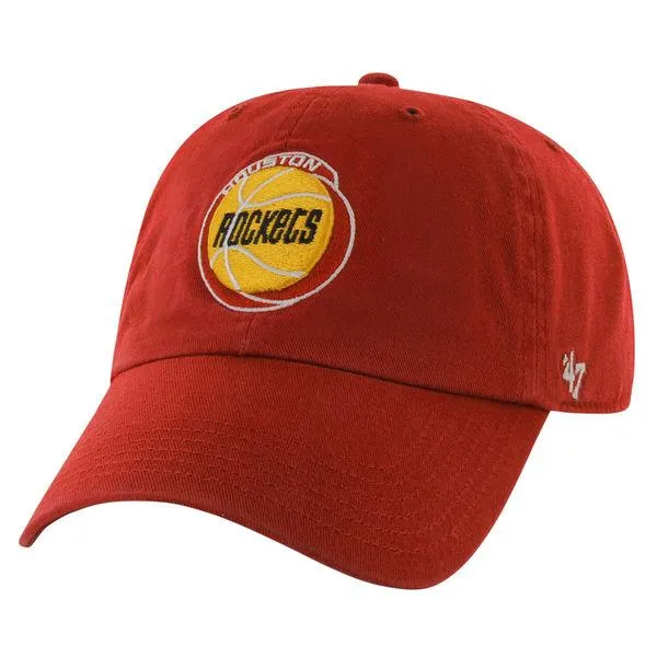 Houston Rockets 47 Brand Red Retro Logo Franchise Slouch Fitted Hat Cap