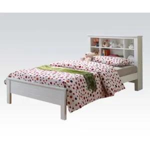 Houston Twin Bed w/Bookcase Headboard, White