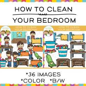 How to Clean Your Bedroom Sequencing Clip Art