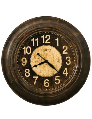 Howard Miller Bozeman Oversized Wall Clock - Aged Brown Finish - Cream Dial